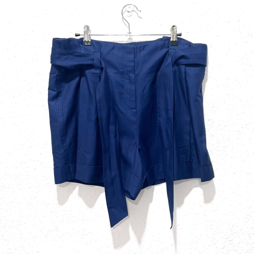 Theory paper bag waist Navy Blue‎ shorts 12